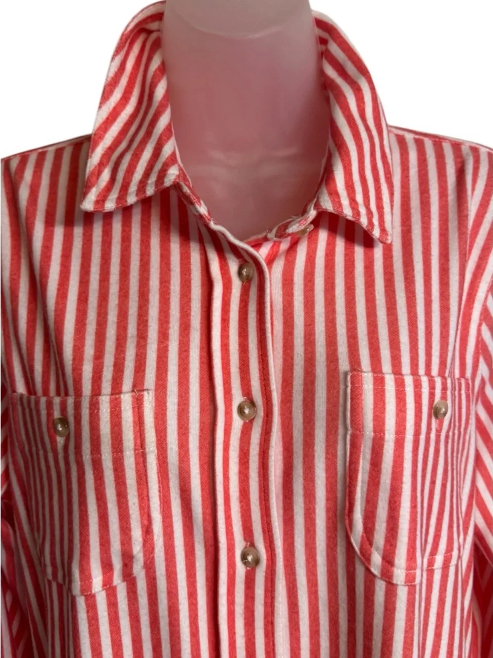 NWT RET: $78 Philosophy Poppy Red/Ivory Striped Button-Down Shirt XL/PET #CL - Picture 2 of 12